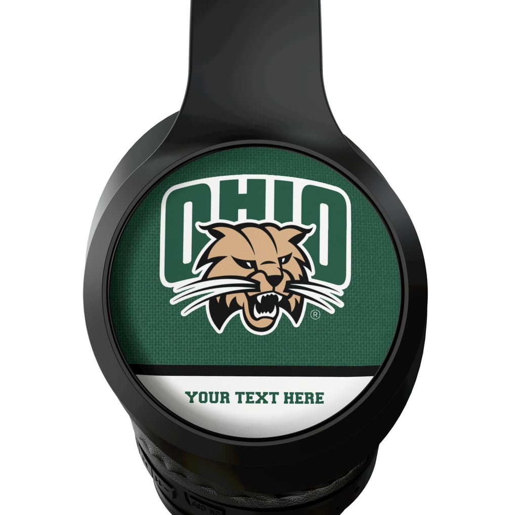 Ohio Bobcats Keyscaper Personalized Endzone Solid Wireless Bluetooth Headphones With Case