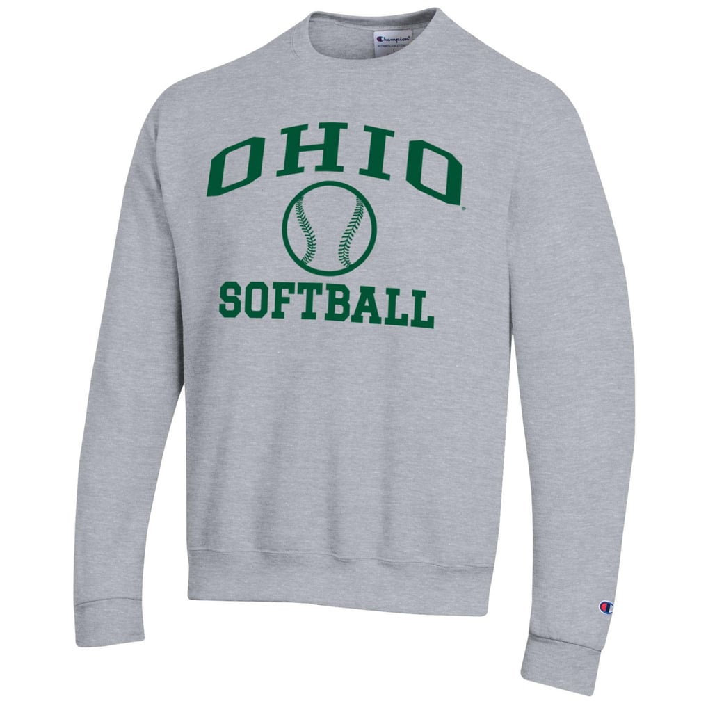  Ohio Bobcats Champion Icon Softball Powerblend Pullover Sweatshirt - Gray