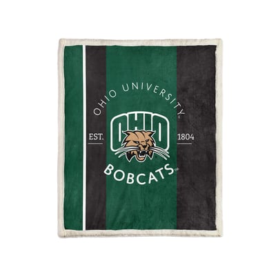 Ohio Bobcats Pegasus Block Stripe 50" x 60" Ultra Cozy Sherpa Blanket