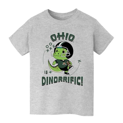 Ohio Bobcats Vive La Fete Youth Dinorrific T-Shirt - Gray