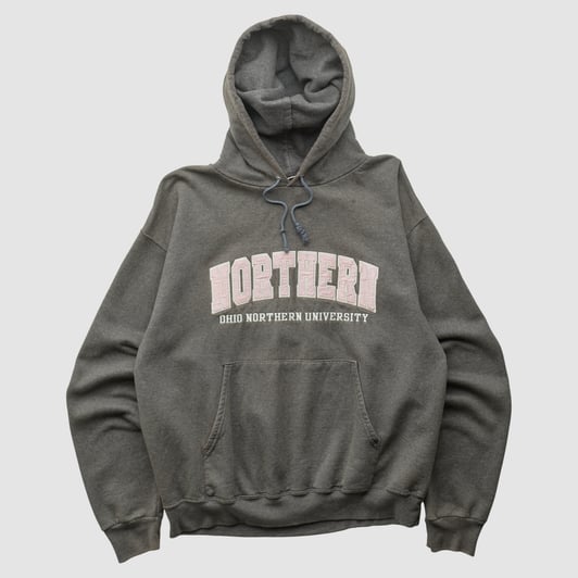 Ohio Northern Polar Bears Champion 2000s Hooded Pullover Sweatshirt - Charcoal - L by Fanatics Real Vintage
