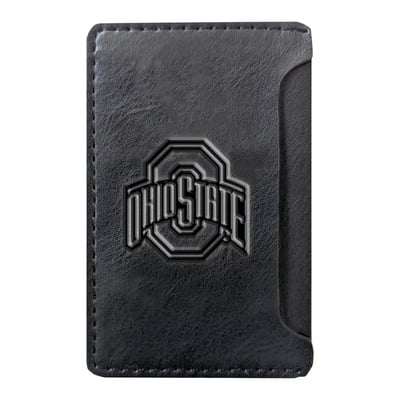 Ohio State Buckeyes Debossed Faux Leather Phone Wallet Sleeve - Black