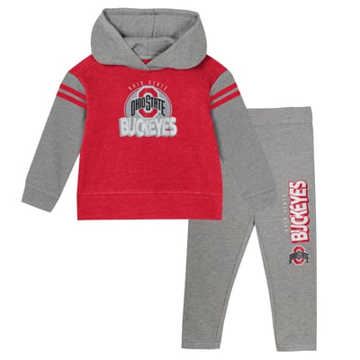 Ohio State Buckeyes Girls Preschool Clubhouse Pullover Hoodie & Legging Set - Scarlet