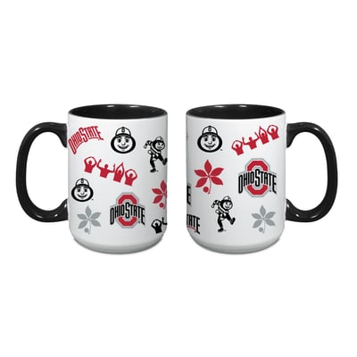 Ohio State Buckeyes Indigo Falls Core College Vintage Medley Two-Pack Mug Set