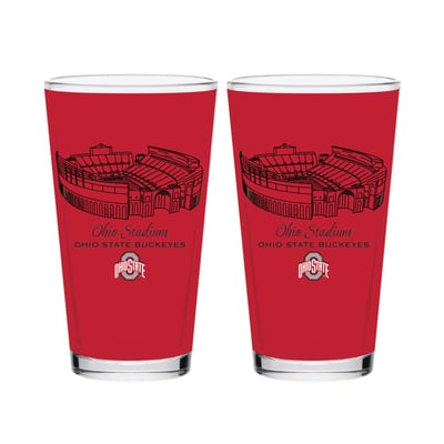  Ohio State Buckeyes Indigo Falls Core Stadium Pint Glass 2-Pack