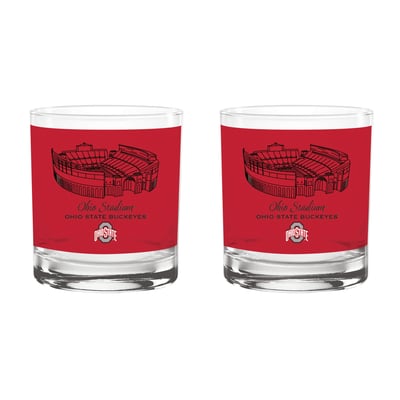  Ohio State Buckeyes Indigo Falls Core Stadium Rocks Glass 2-Pack