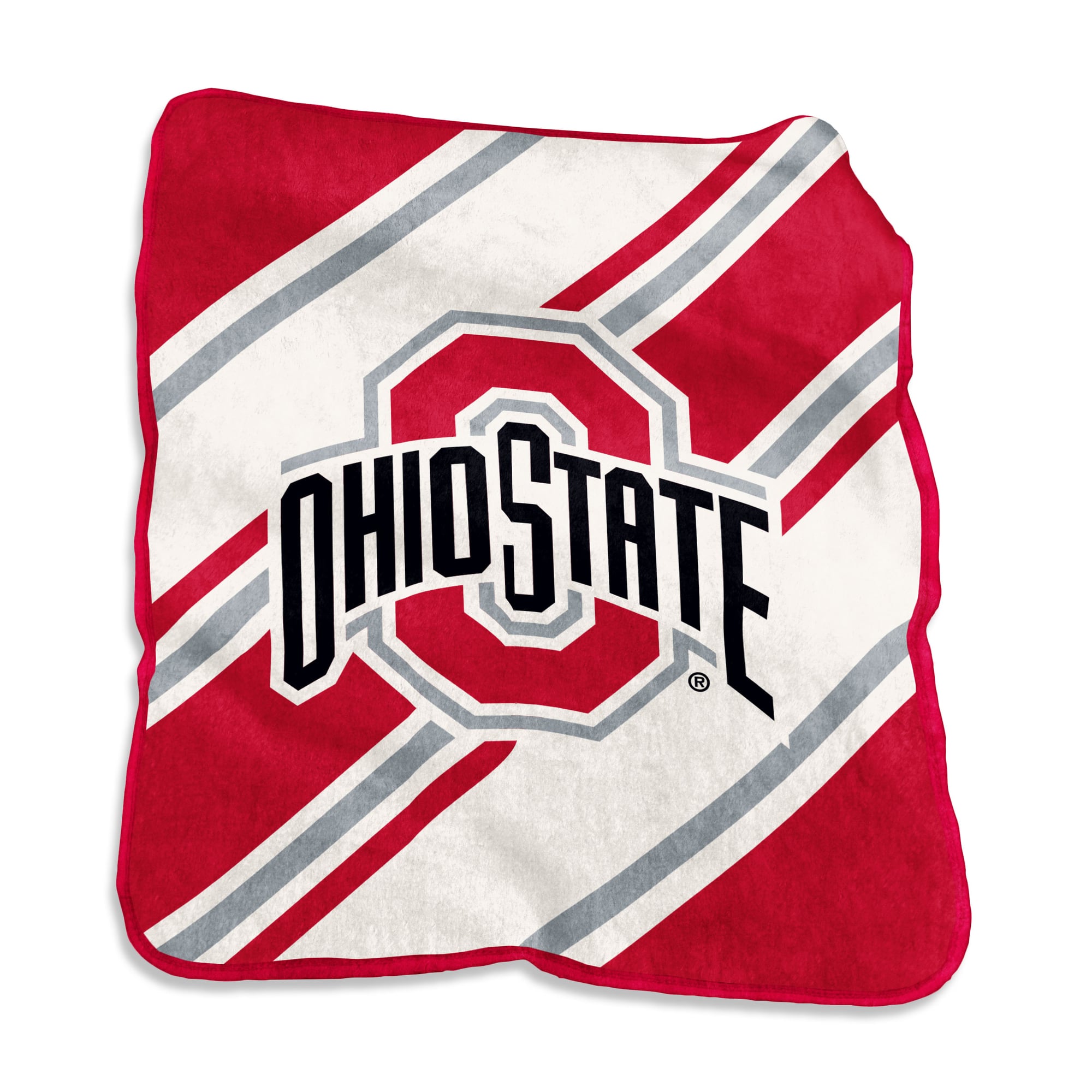 Ohio State Logo Brands Raschel Stripe Throw Blanket
