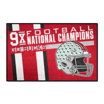 Ohio State Buckeyes Logo Brands Football National Champions 19" x 30" Dynasty Starter Mat