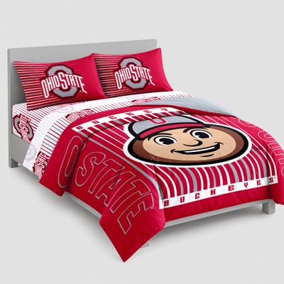 Logo Brands Ohio State Buckeyes Momentum Bed In A Bag - Full