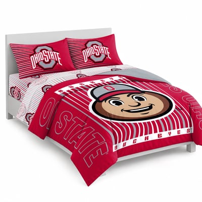 Logo Brands Ohio State Buckeyes Momentum Bed In A Bag - Queen