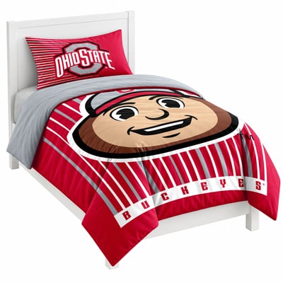 Ohio State Buckeyes Logo Brands Momentum Two-Piece Twin Bedding Set