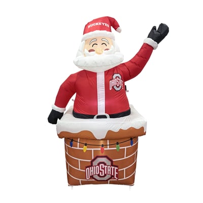 Ohio State Buckeyes Logo Brands Santa in Chimney Yard Inflatable