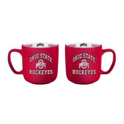 Ohio State Buckeyes Logo Brands Two-Piece 15oz. Stripe Mug Set