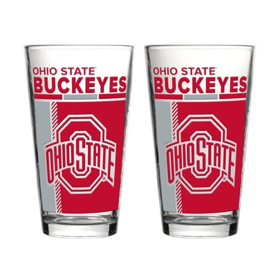 Ohio State Buckeyes Logo Brands Two-Piece 16oz. Pint Glass Set