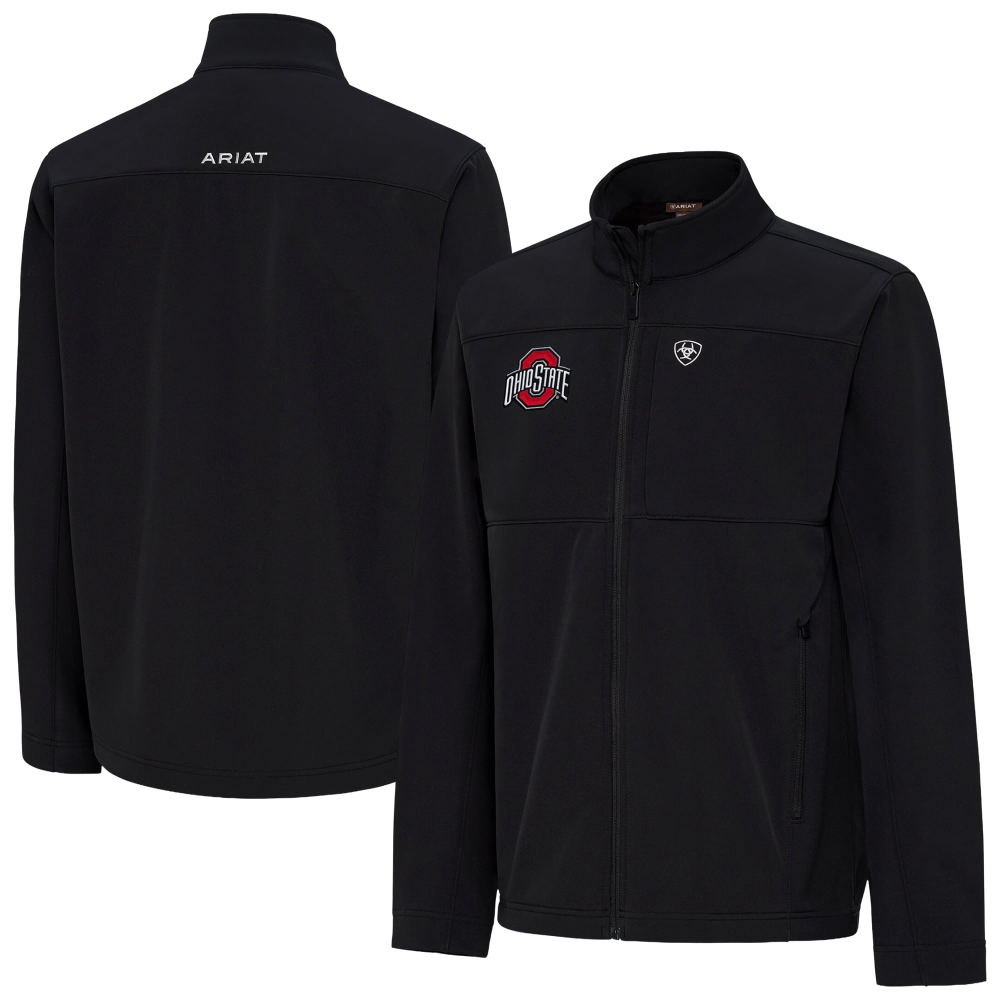 Ariat Ohio State Buckeyes Black Full-Zip Vernon Softshell Jacket