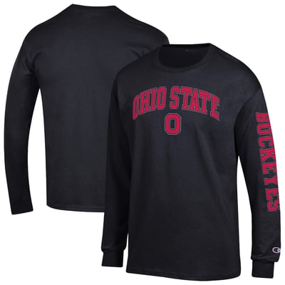  Ohio State Buckeyes Champion Arch Over Logo 2-Hit Long Sleeve T-Shirt - Black