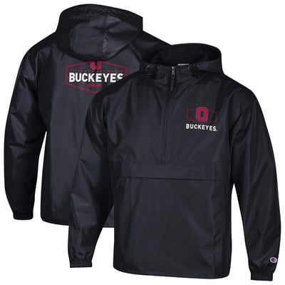 Ohio State Buckeyes Champion Delay Packable Half-Zip Jacket - Black