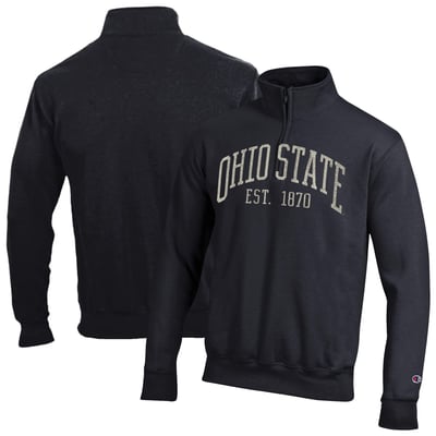  Ohio State Buckeyes Champion Powerblend Quarter-Zip Pullover - Black