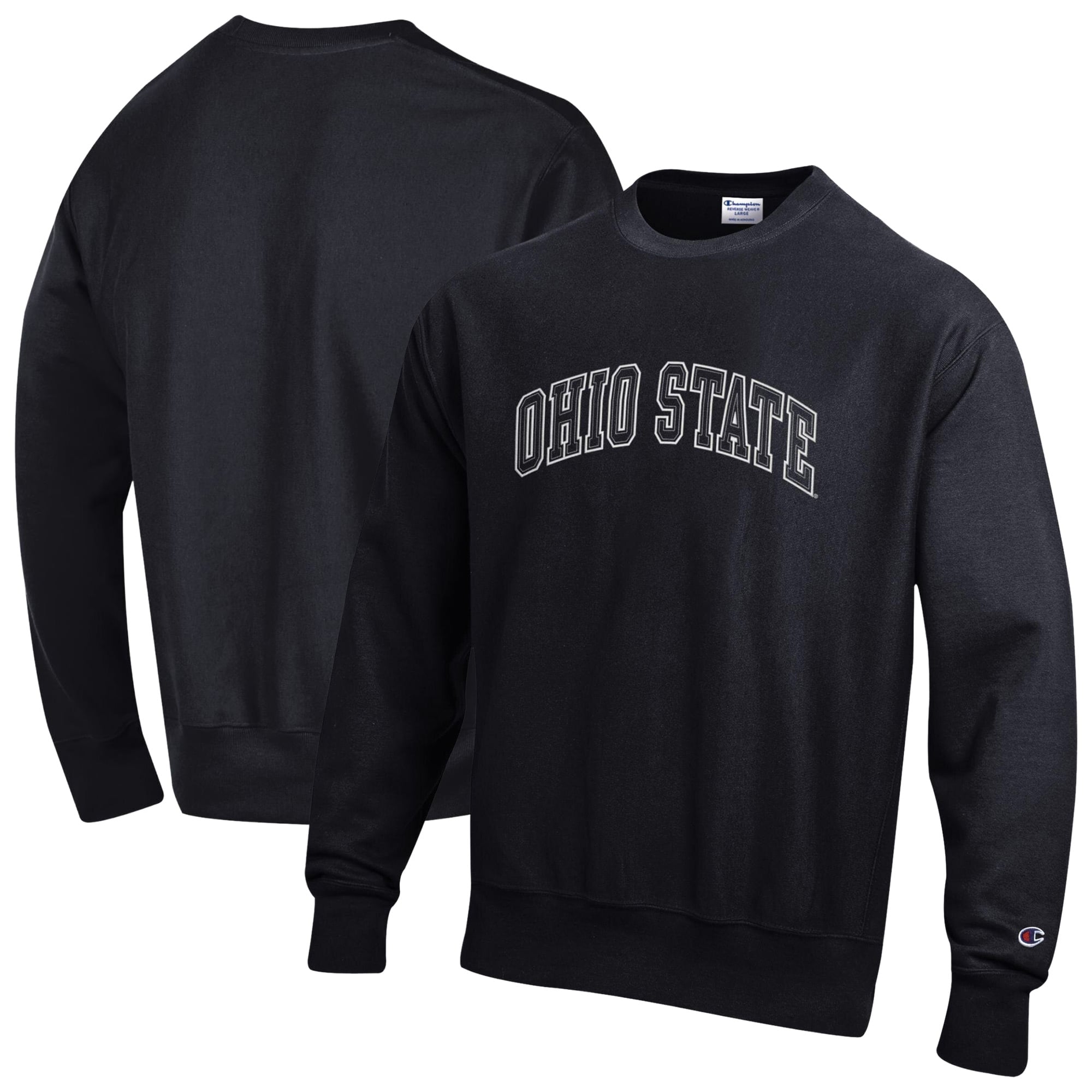 Ohio State Buckeyes Champion Reverse Weave Crewneck Sweatshirt - Black