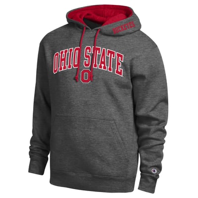  Ohio State Buckeyes Champion Arch Tackle Twill Hoodie - Charcoal