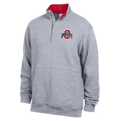  Ohio State Buckeyes Champion Fleece Quarter-Zip Pullover - Heather Gray