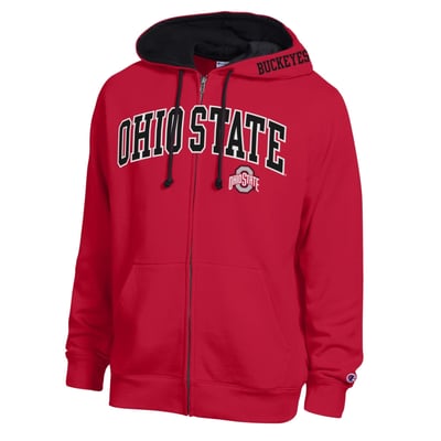 Ohio State Buckeyes Champion Arch Logo Full-Zip Fleece Hoodie - Scarlet