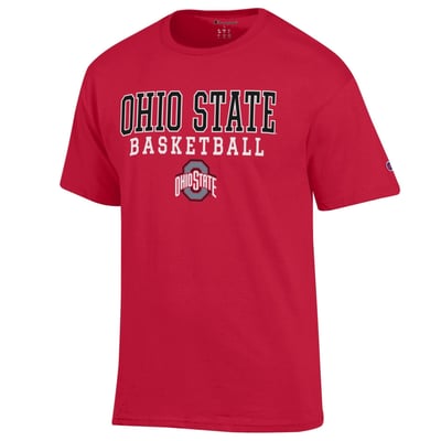 Ohio State Buckeyes Champion Basketball Stack T-Shirt - Scarlet