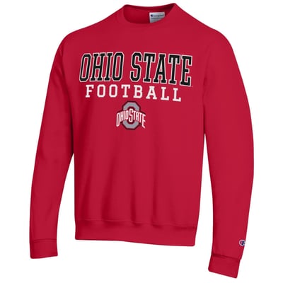 Ohio State Buckeyes Champion Football Stack Sweatshirt - Scarlet