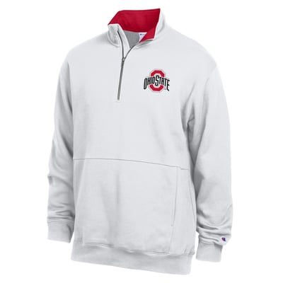  Ohio State Buckeyes Champion Fleece Quarter-Zip Pullover - White