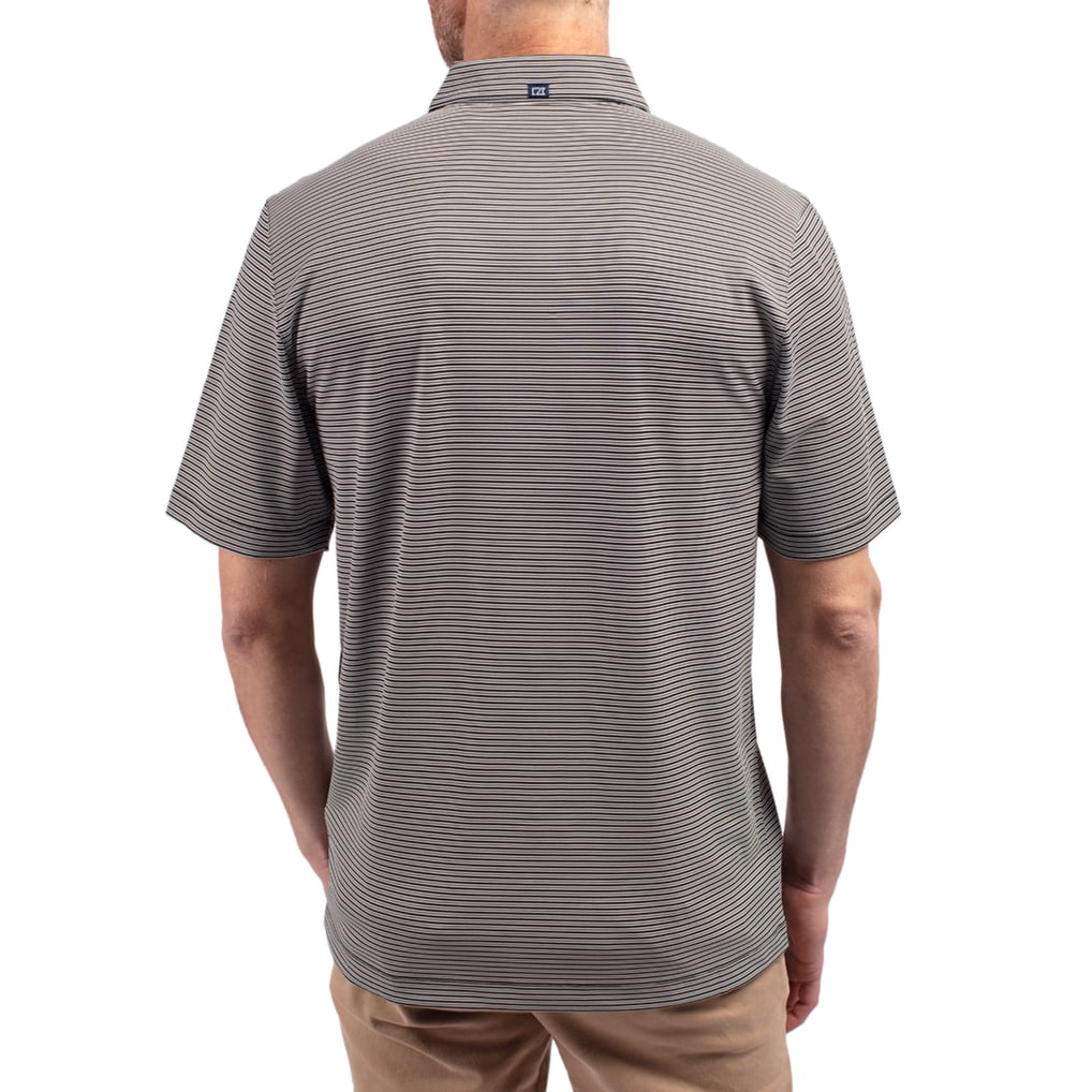 Ohio State Buckeyes Cutter & Buck Forge Alumni Eco Double Stripe Stretch Recycled Polo - Black