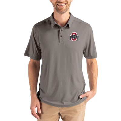 Ohio State Buckeyes Cutter & Buck Coastline Epic Comfort Eco Recycled Polo - Gray
