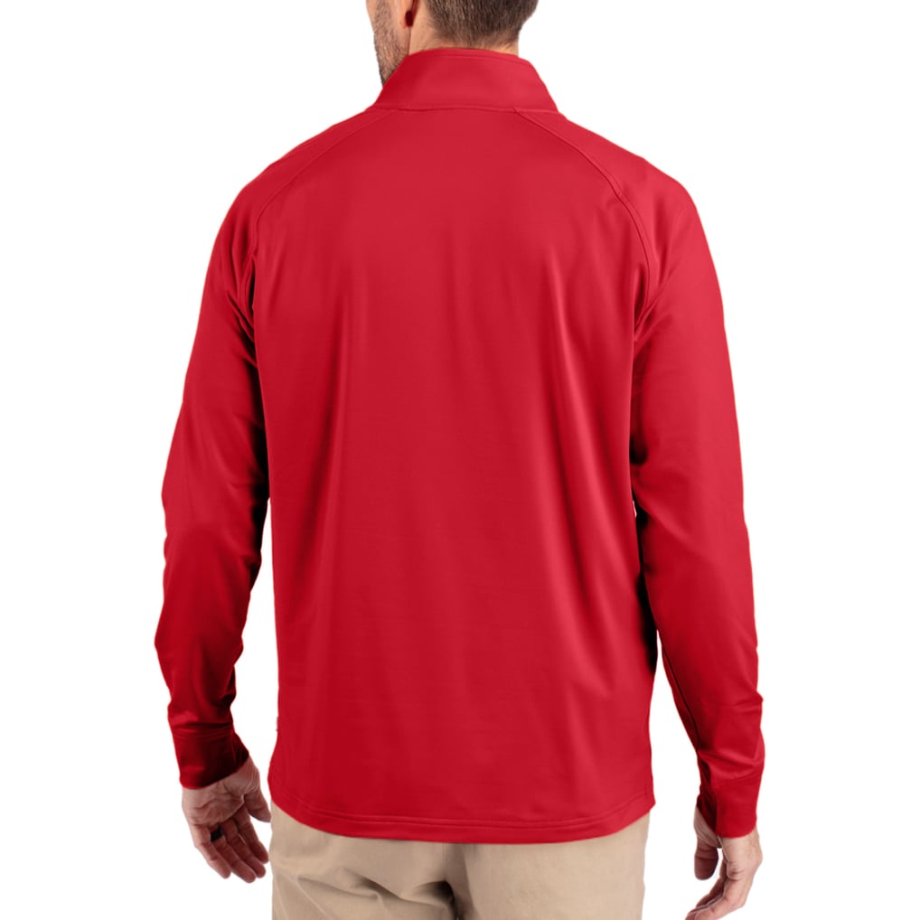 Ohio State Buckeyes Cutter & Buck Adapt Eco Knit Stretch Recycled Quarter-Zip Pullover Top - Scarlet