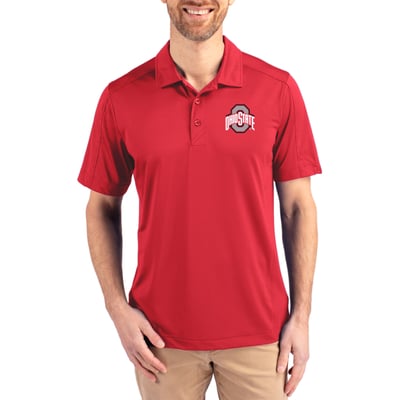 Ohio State Buckeyes Cutter & Buck Prospect Eco Textured Stretch Recycled Polo - Scarlet