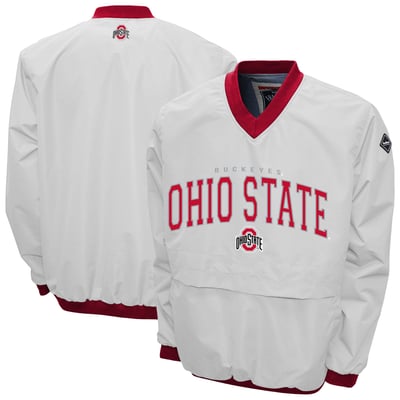 Ohio State Buckeyes Franchise Club Member Windshell V-Neck Pullover Jacket - White