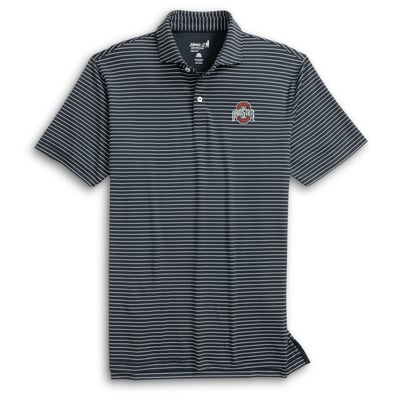  Ohio State Buckeyes johnnie-O Beau Striped Polo - Black