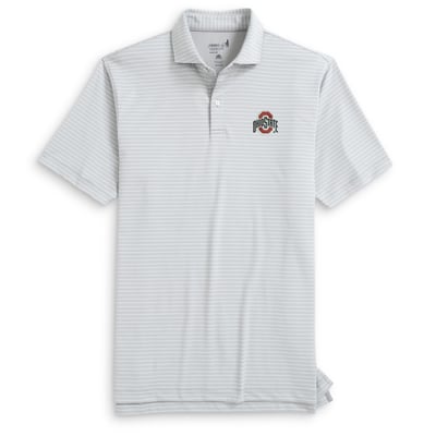 Ohio State Buckeyes johnnie-O Beau Striped Polo - Gray