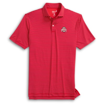  Ohio State Buckeyes johnnie-O Beau Striped Polo - Scarlet