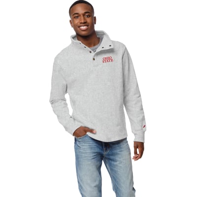 Ohio State Buckeyes League Collegiate Wear 1636 Quarter-Snap Jacket - Gray
