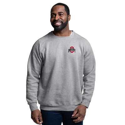 Ohio State Buckeyes League Collegiate Wear Essential 2.0 Raglan Sweatshirt - Heather Gray
