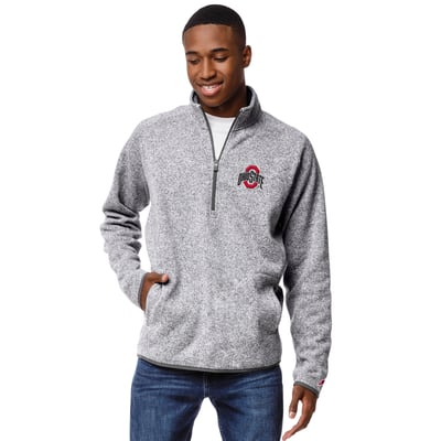 Ohio State Buckeyes League Collegiate Wear Saranac Quarter-Zip Fleece - Heather Gray
