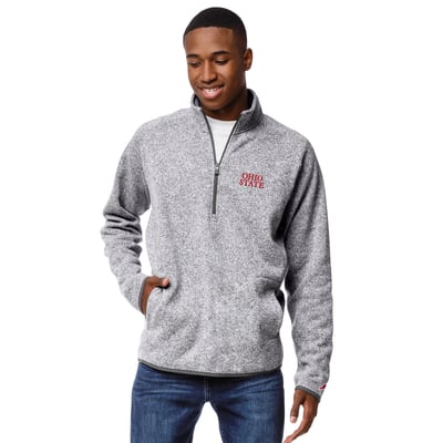 Ohio State Buckeyes League Collegiate Wear Saranac Quarter-Zip Fleece - Heather Gray
