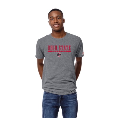 Ohio State Buckeyes League Collegiate Wear Victory Falls Tri-Blend T-Shirt - Heather Gray
