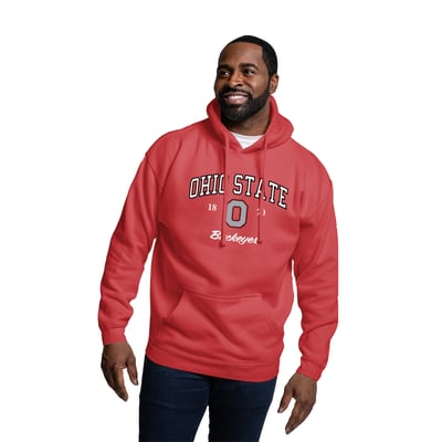 Ohio State Buckeyes League Collegiate Wear Essential 2.0 Pullover Hoodie - Scarlet
