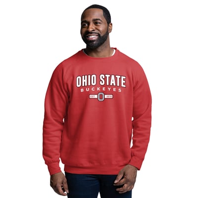 Ohio State Buckeyes League Collegiate Wear Essential 2.0 Raglan Sweatshirt - Scarlet
