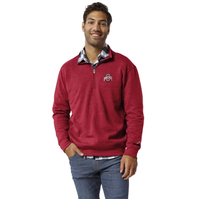 Ohio State Buckeyes League Collegiate Wear Heritage Quarter-Zip Pullover - Scarlet
