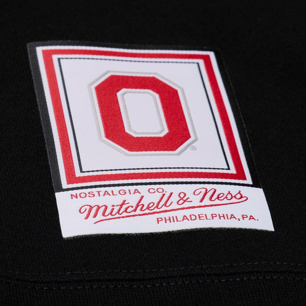  Ohio State Buckeyes Mitchell & Ness Half Time Fleece Crewneck Sweatshirt - Black