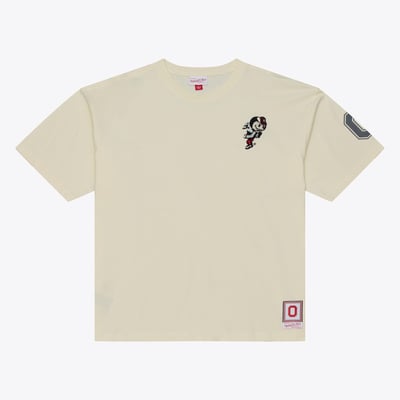  Ohio State Buckeyes Mitchell & Ness Oversized Heritage Hue T-Shirt - Cream