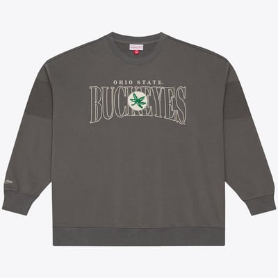  Ohio State Buckeyes Mitchell & Ness Oversized Heritage Hues Fleece Sweatshirt - Gray