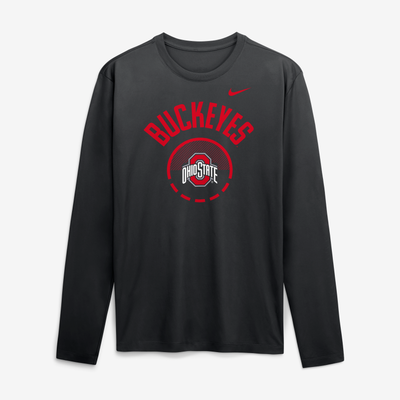 Ohio State Buckeyes Nike 2026 Courtside Basketball Shootaround Legend Dri-FIT Long Sleeve T-Shirt - Black