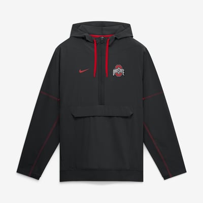 Ohio State Buckeyes Nike 2026 Sideline Anorak Half-Zip Hooded Jacket - Black